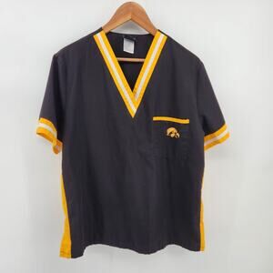 Iowa Hawkeyes Scrub Dudz Size Unisex Medium Scrub Top Black Gold